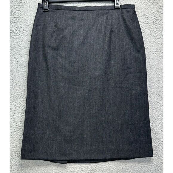 Pendleton Skirt Womens 14 Grey 100% Virgin Wool Straight Pencil Slit Knee Length - Picture 1 of 12